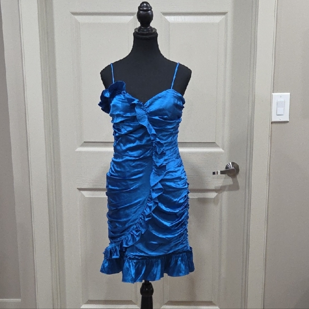 Cobalt Blue Ruched Betsey Johnson Dress